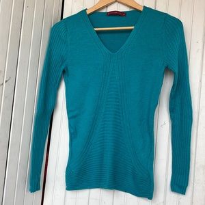 Krimson Klover turquoise wool sweater